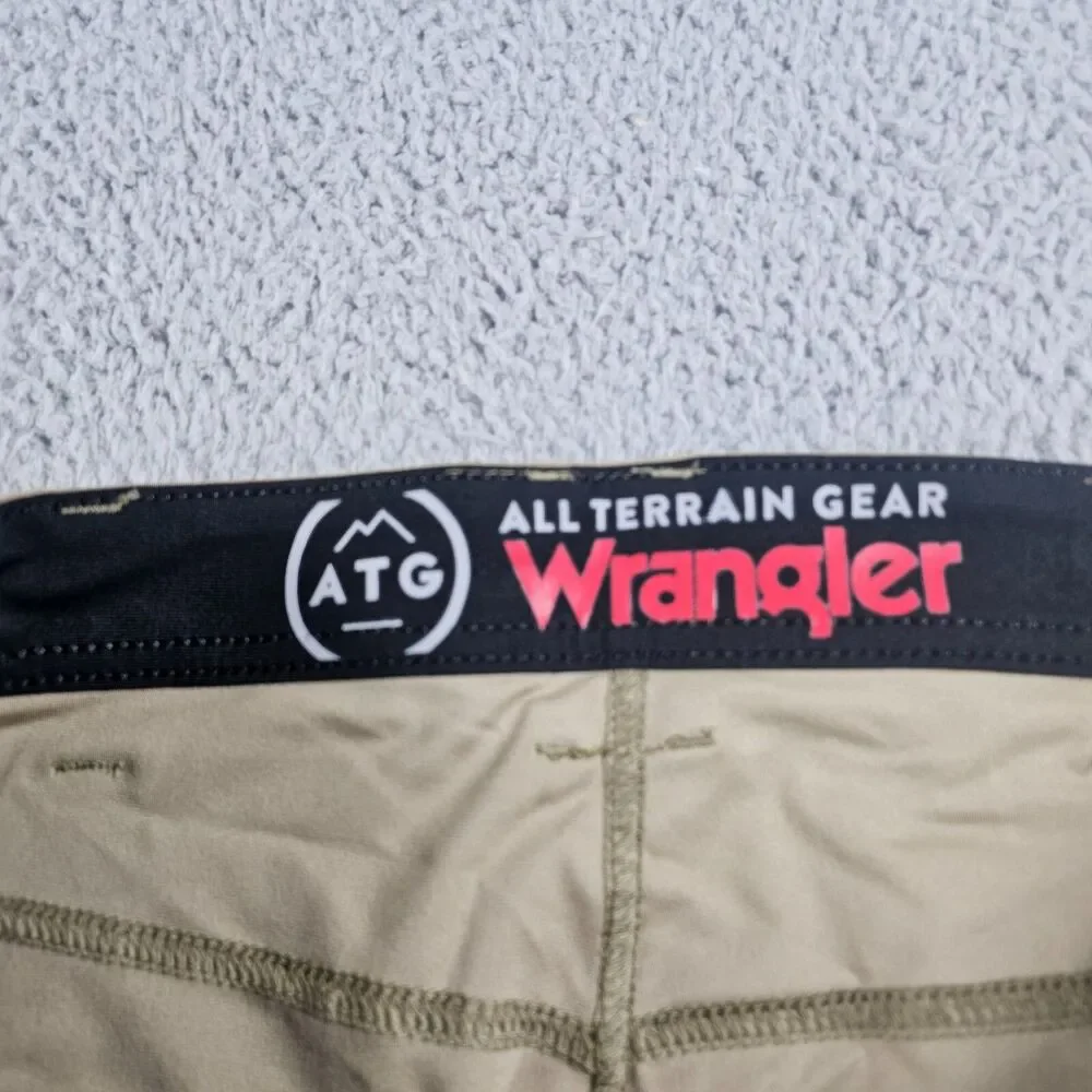 Wrangler ATG Pants Mens 35x32 Khaki Stretch Hiking Outdoor Trail All Terrain